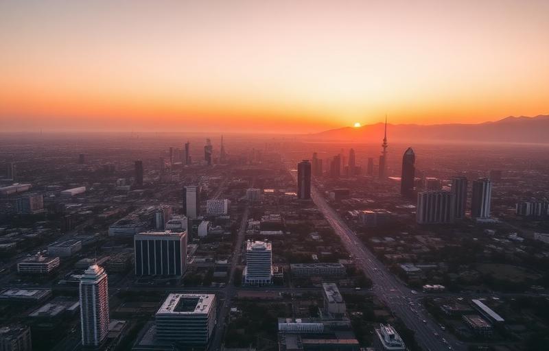 Johannesburg skyline at sunset
